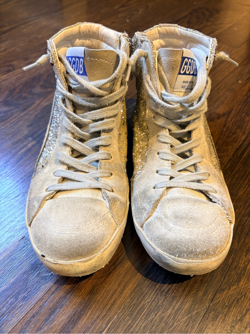 Golden Goose Francy Glitter High Top Sneakers — Size 35 EU